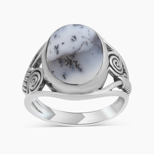 925 Silver Dendritic Opal Rings