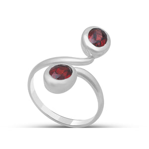 925 Sterling Silver Garnet Ring