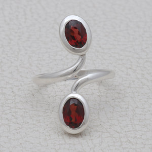 925 Sterling Silver Garnet Ring