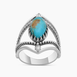 Natural Boulder Turquoise Silver Rings