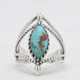 Natural Boulder Turquoise Silver Rings