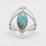 Natural Boulder Turquoise Silver Rings