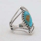 Natural Boulder Turquoise Silver Rings