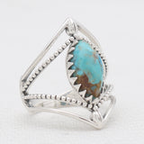 Natural Boulder Turquoise Silver Rings