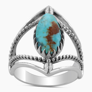Natural Boulder Turquoise Silver Rings