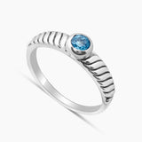 Natural Blue Topaz Silver Rings