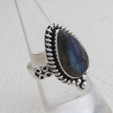 Natural Labradorite Sterling Silver Ring