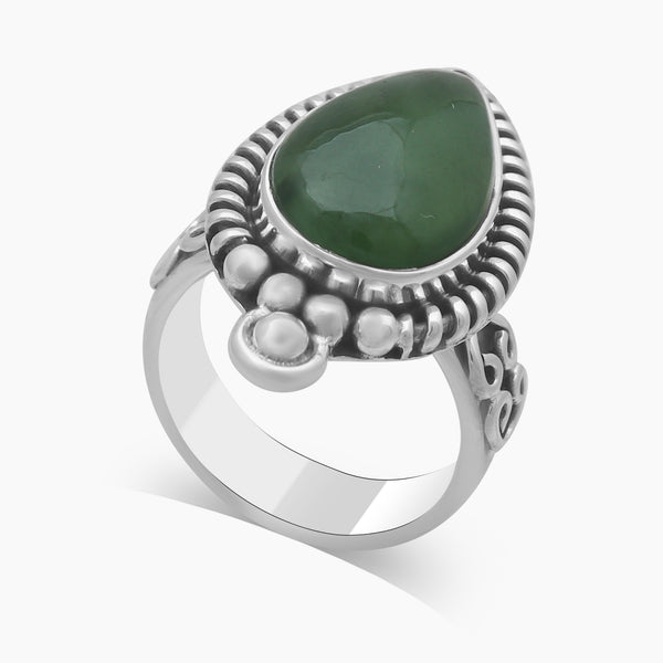 Nephrite Jade Silver Rings