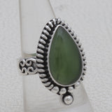 Nephrite Jade Silver Ring