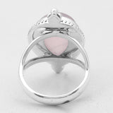 Natural Rose Quartz Silver Rings