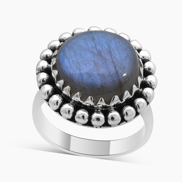 Rainbow Moonstone Silver Rings