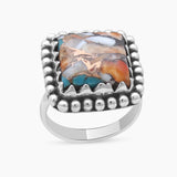 Turquoise Spiny Oyster Silver Rings