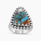 Turquoise Spiny Oyster Silver Rings