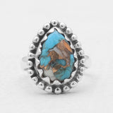 Turquoise Spiny Oyster Silver Rings