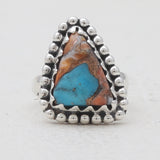 Turquoise Spiny Oyster Silver Rings