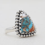 Turquoise Spiny Oyster Silver Rings