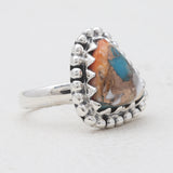 Turquoise Spiny Oyster Silver Rings