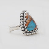 Turquoise Spiny Oyster Silver Rings