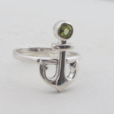 Natural Peridot Sterling Silver Ring