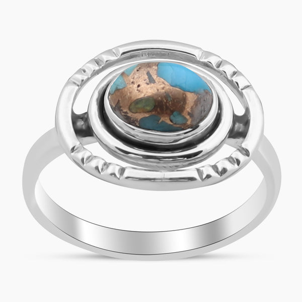 Turquoise Spiny Oyster Silver Rings