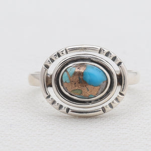 Turquoise Spiny Oyster Silver Rings