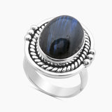 Natural Labradorite Silver Ring
