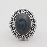 Natural Labradorite Silver Ring