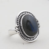 Natural Labradorite Silver Ring