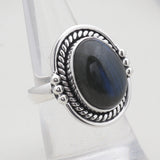 Natural Labradorite Silver Ring