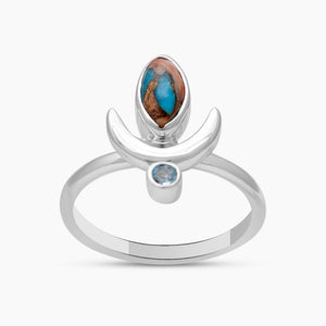 Turquoise Spiny Oyster Silver Rings