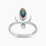 Turquoise Spiny Oyster Silver Rings