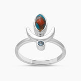 Turquoise Spiny Oyster Silver Rings