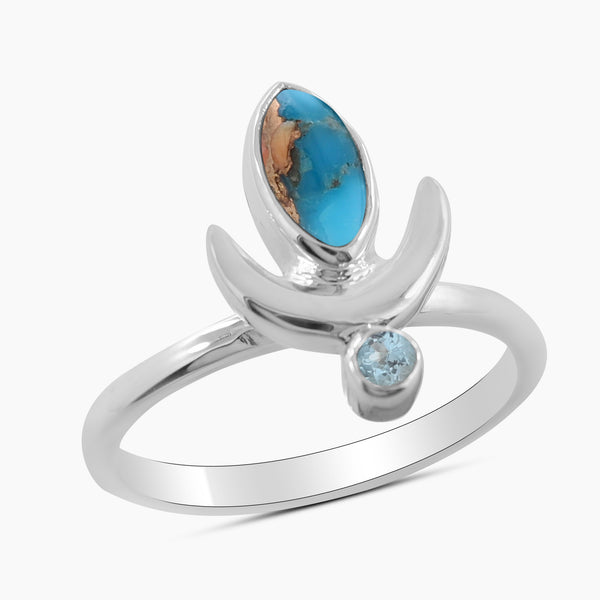 Turquoise Spiny Oyster Silver Rings