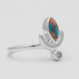 Turquoise Spiny Oyster Silver Rings