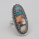 Turquoise Spiney Oyster Silver Rings