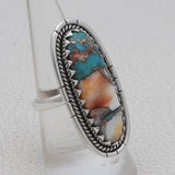 Turquoise Spiney Oyster Silver Rings