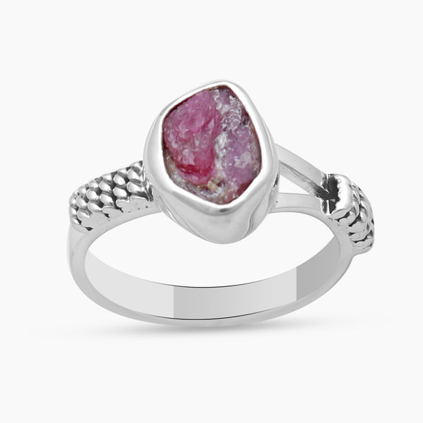 Natural Ruby Silver Rings
