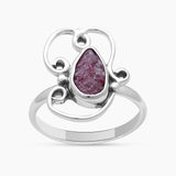 Natural Ruby Silver Rings