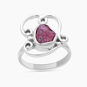 Natural Ruby Silver Rings