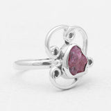 Natural Ruby Silver Rings