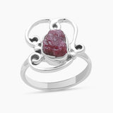 Natural Ruby Silver Rings