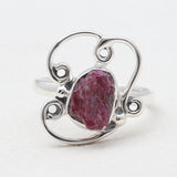 Natural Ruby Silver Rings