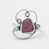 Natural Ruby Silver Rings
