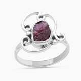 Natural Ruby Silver Rings