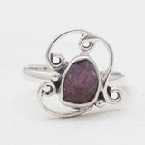 Natural Ruby Silver Rings