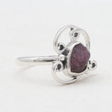 Natural Ruby Silver Rings