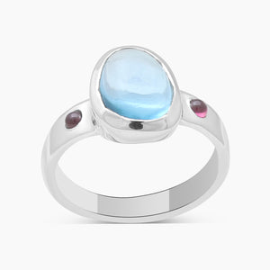 925 Sterling Silver Blue Topaz Rings