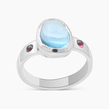 925 Sterling Silver Blue Topaz Rings