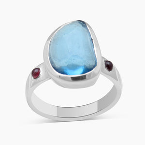 925 Sterling Silver Blue Topaz Rings