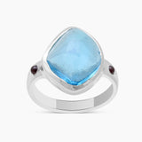 925 Sterling Silver Blue Topaz Rings